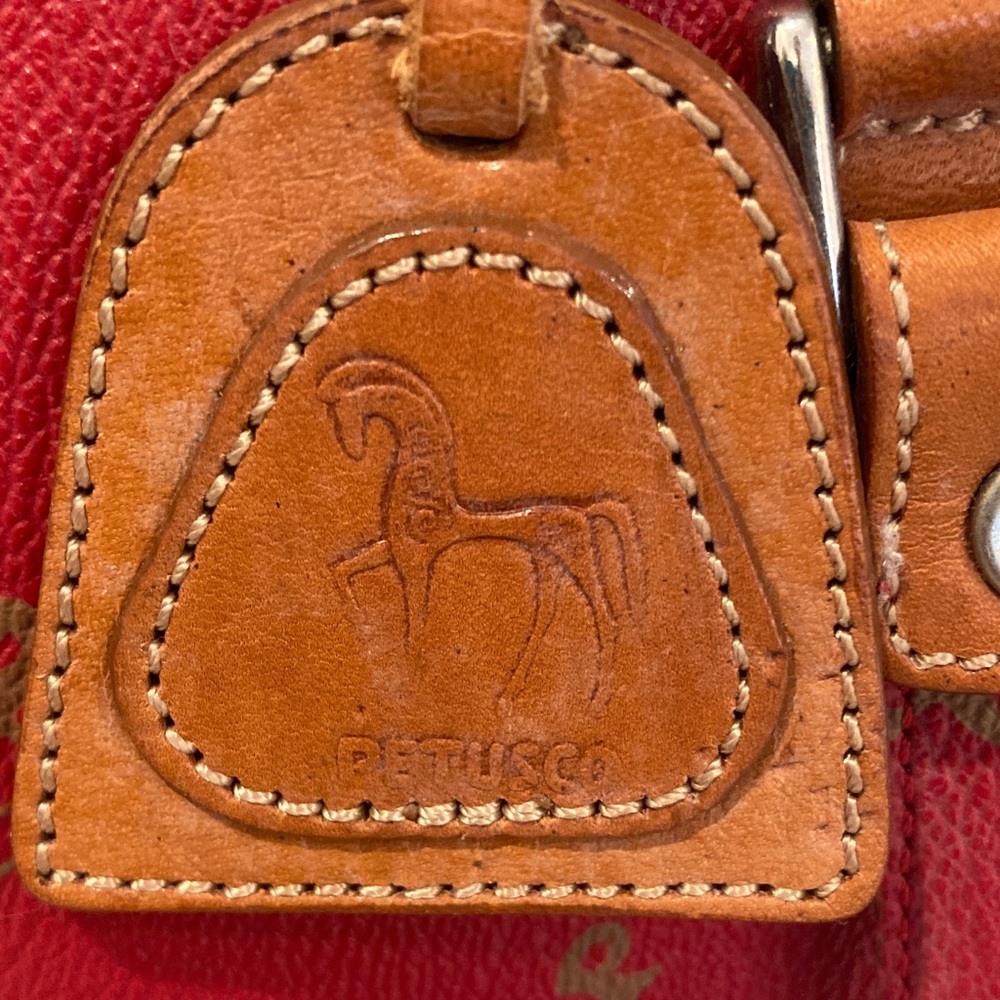 Red Tote Bag with Tan Accents